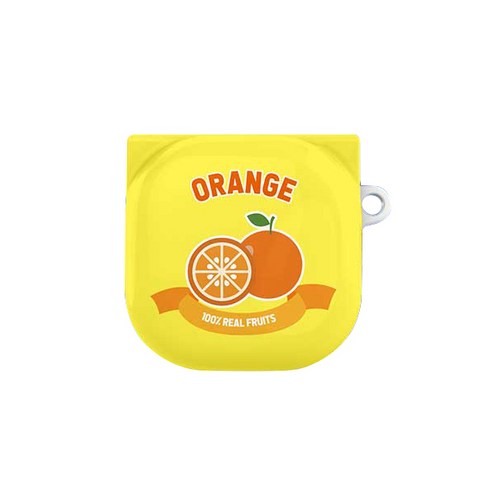 갤럭시버즈 라이브 후르츠캔디 원바디 하드 케이스 + 후크링, Orange Candy(케이스)