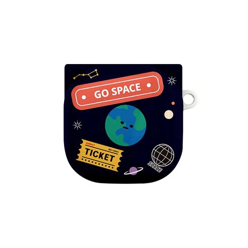 갤럭시버즈 라이브 / 버즈2 우주 원바디 하드 케이스 + 후크링, GO SPACE(케이스)