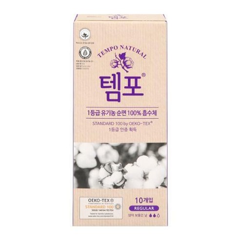 동아제약 템포 내추럴 체내형 생리대 레귤러, 10개입, 1개