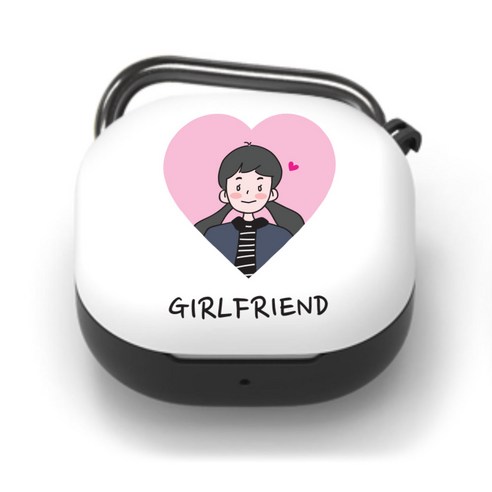 누아트 버즈라이브 디자인 케이스 + 카라비너, 단일상품, 걸프렌드 화이트