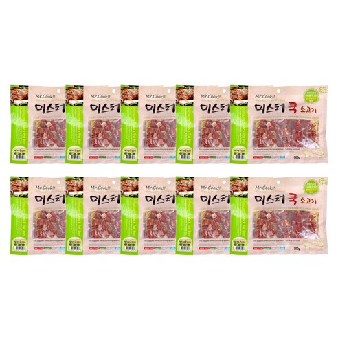 미스터쿡 강아지 간식 큐브 300g, 소고기, 10개