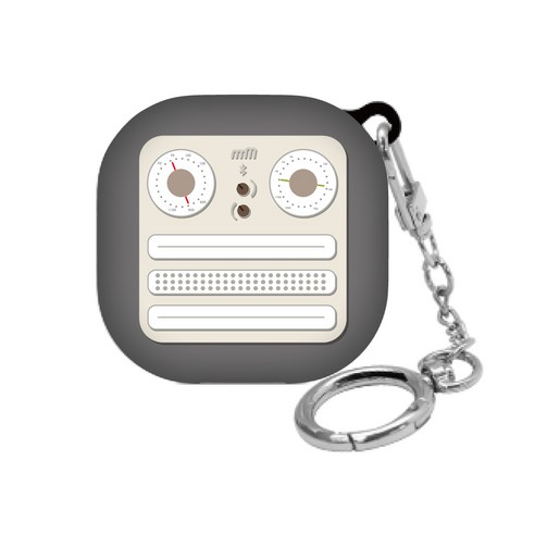웨이브스튜디오 소울 디자인 갤럭시 버즈 라이브 케이스 + 키링, 단일상품, 뉴트로 스피커CC