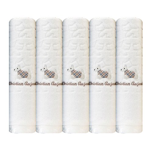 발렌티노크리스티 아가타 세면타월 150g 30수 면사, 흰색, 5개