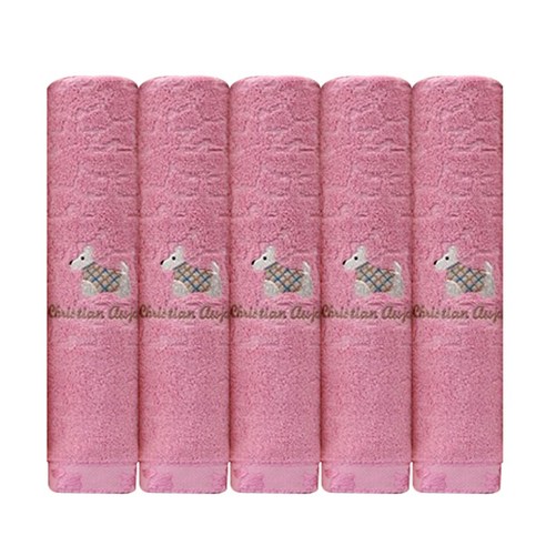 발렌티노크리스티 아가타 세면타월 150g 30수 면사, 핑크, 5개