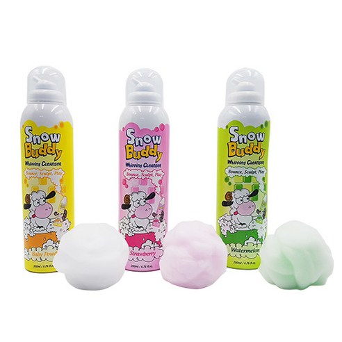 스노우버디 휘핑 클렌저 베이비파우더 200ml + 딸기 200ml + 수박 200ml 세트, 1세트