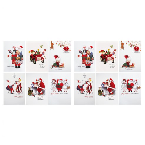프롬앤투 크리스마스카드 6종 x 2p + 봉투 12p 세트 S1022, 혼합색상, 1세트
