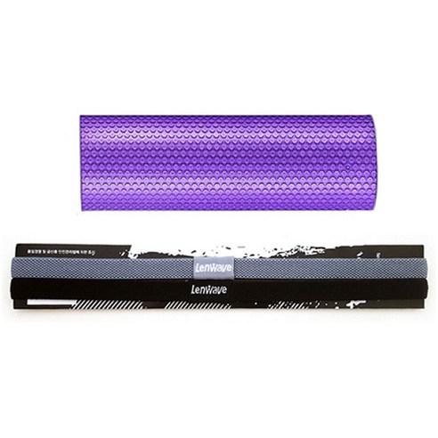 런웨이브 EVA 육각 폼롤러 + 논슬립 헤어밴드 세트, 폼롤러(퍼플), 헤어밴드(그레이 + 블랙)