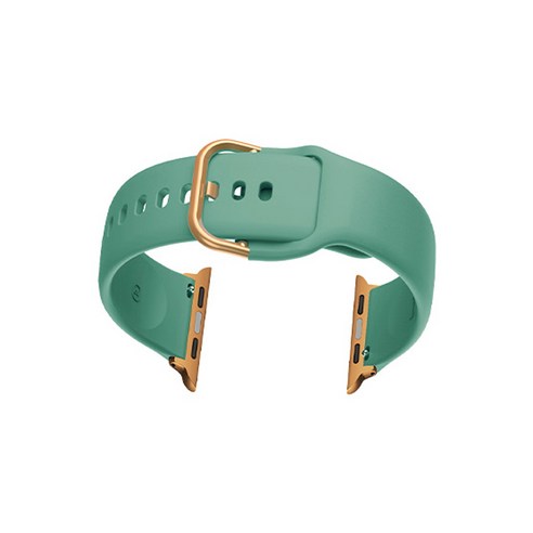 비쉐르 애플워치 5 골드 버클 라운드 V2 실리콘 밴드 스트랩 44mm, 에코그린, 1개
