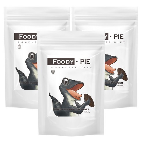푸디웜 푸디 파이 파충류 양서류 사료, 50g, 3개