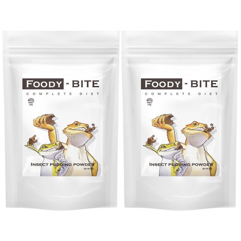 푸디웜 푸디 바이트 파충류 양서류 사료, 50g, 2개