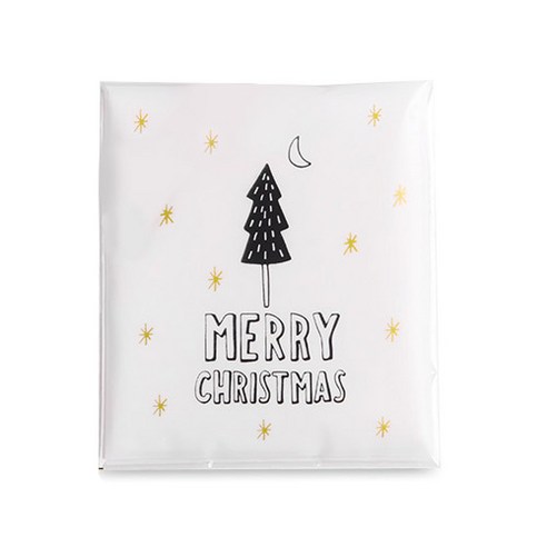 인디케이 크리스마스 OPP접착 비닐봉투 소 눈꽃 트리, 혼합색상, 130개