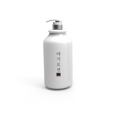홈스토킹 한글 인쇄라벨 욕실 디스펜서 아기로션 1000ml, 화이트실버, 1개