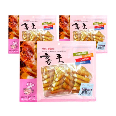 홈쿡 강아지 간식 400g, 고소한 비스켓, 3개