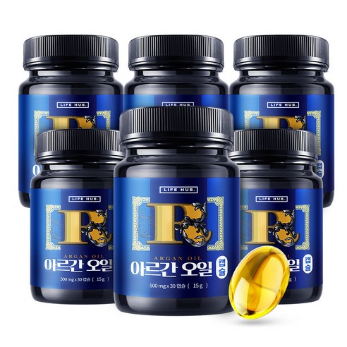 라이프허브 식용 먹는 아르간오일 캡슐, 30정, 6개