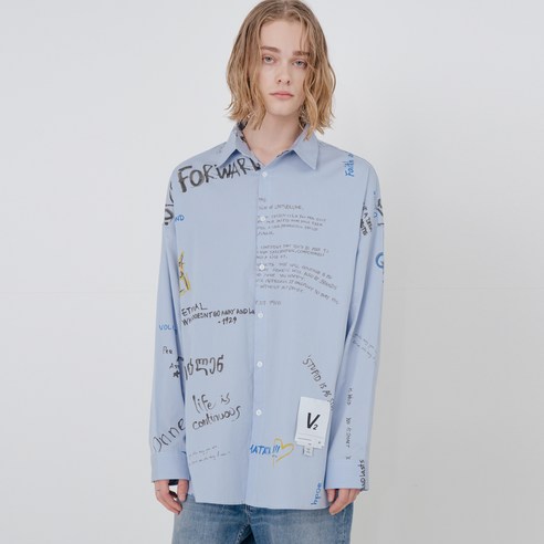 브이투 남성용 OVERFIT GRAPHY COLOR SHIRT