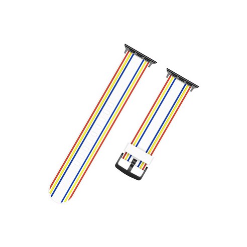 비쉐르 애플워치 3 쓰리테일 실리콘 밴드 스트랩 42/44mm, 화이트, 1개