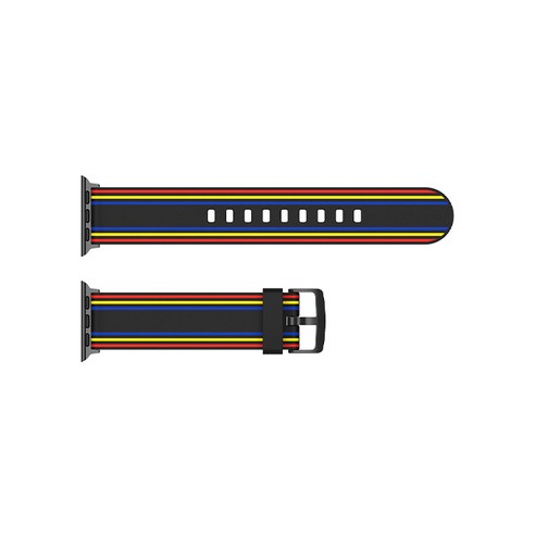 비쉐르 애플워치 4 쓰리테일 실리콘 밴드 스트랩 42/44mm, 블랙, 1개
