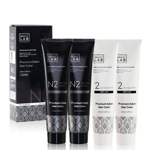 박준뷰티랩 프리미엄 살롱 새치커버 헤어 컬러 염색제 300g, 네추럴 블랙(N2), 2개