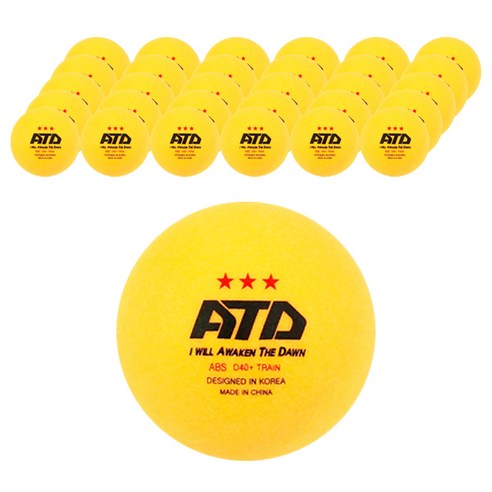 ATD 3성 ABS 연습용 탁구공, 오렌지, 50개