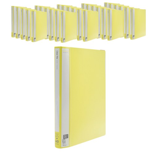 인디 클리어파일 A4 20매, Yellow, 40개