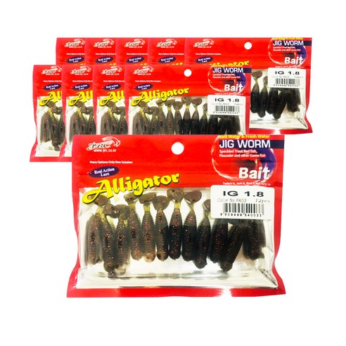 JIG WORM IG1.8 낚시 루어 12p x 10개, PA03, 1.4g