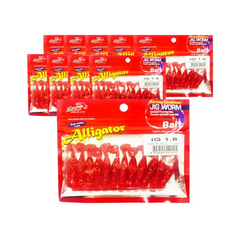 JIG WORM IG1.8 낚시 루어 12p x 10개, PA22, 1.4g