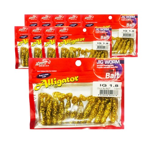 JIG WORM IG1.8 낚시 루어 12p x 10개, PA37, 1.4g