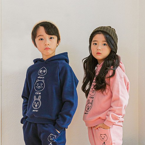 카카오프렌즈 아동용 양기모 후드 나그랑티셔츠