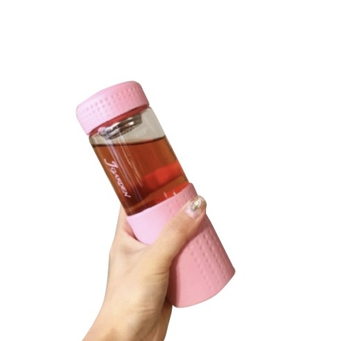 내열강화유리 티보틀, 핑크, 450ml