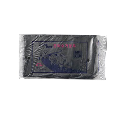 에코프랜드 한장씩 뽑아쓰는 분리수거봉투 검정색 20p, 60L, 50개
