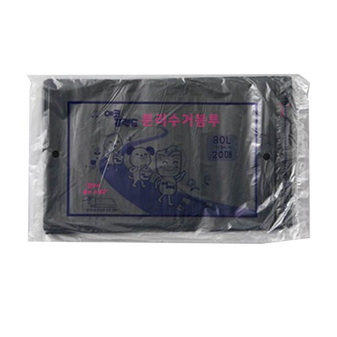 에코프랜드 한장씩 뽑아쓰는 분리수거봉투 검정색 20p, 80L, 25개
