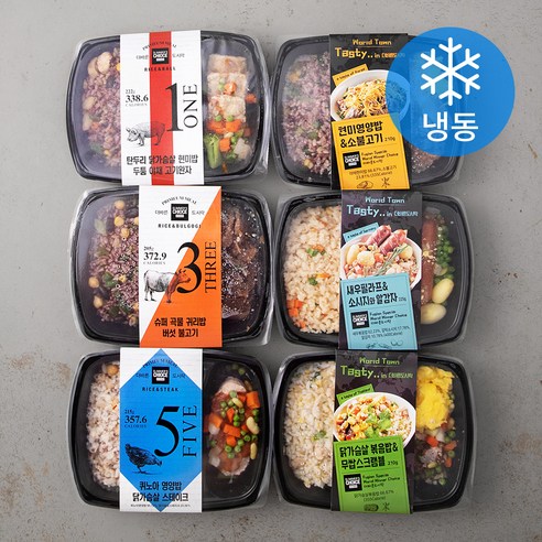 더바른 라이트밀 STYLE1 3종 + 테이스티인 STYLE1 3종 도시락세트 (냉동), 1세트