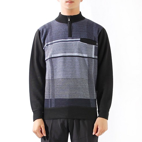 남성용 기능성 아웃도어 데일리 모던 집업 골프 니트B