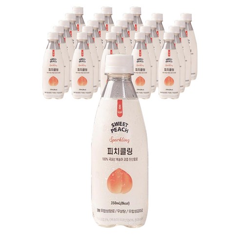 토민 피치클링 탄산음료, 24개, 350ml