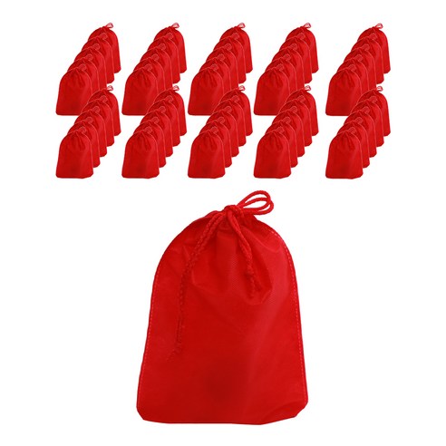 컬러 부직포 복주머니 더스트백 15 x 18 cm, 빨강, 50개