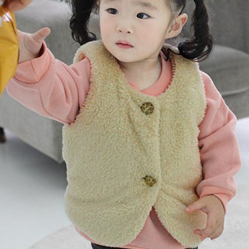 아이엠베베 아동용 큐트 보아털 뽀글 조끼