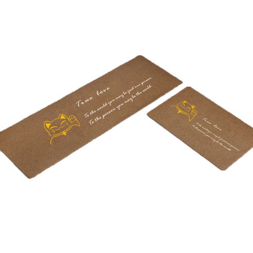 알럽홈 논슬립 홈 키친 풋 러그 2p, TYPE BROWN 럭키캣