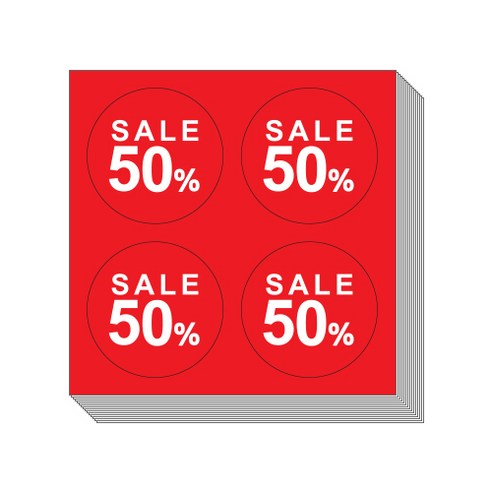 50% 원형 스티커 4p, 250개