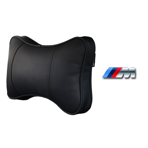 에이비씨파츠 차량용 고급가죽 목쿠션 블랙, BMW-M