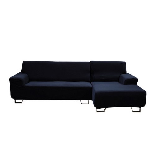 리빙모어 미니멀 카우치형 R couch 소파커버, 네이비블랙