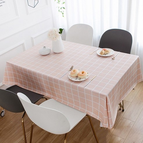 깔끔한 체크 식탁보, TYPE 08, 90 x 90 cm