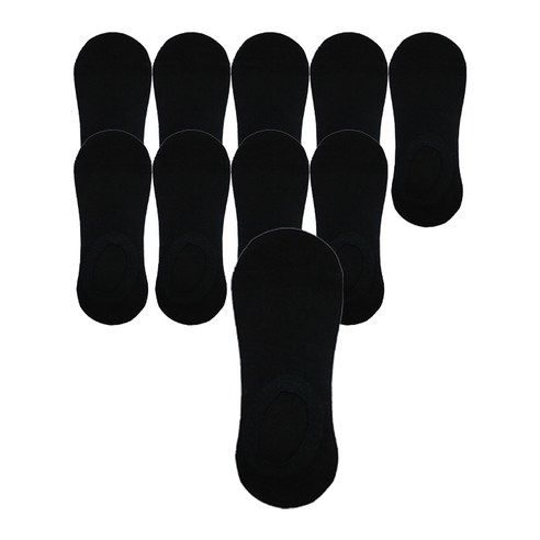 여성용 국산 스포츠 이중 바닥 무지 페이크삭스 10족, 블랙