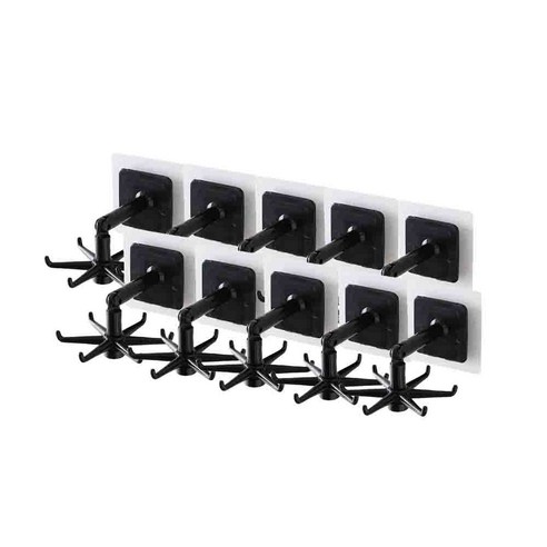 코끼리리빙 다용도 회전 쭈꾸미 후크 PCA-1107, 블랙, 10개