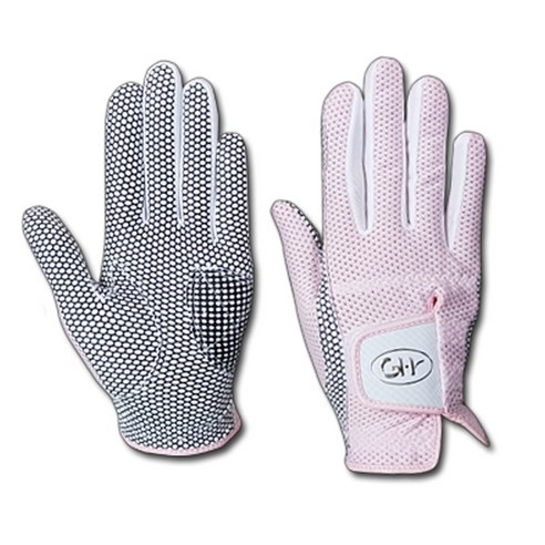 여성용 GH 쿨메쉬 실리콘 골프 양손용은 편안한 손에 착 달라붙는 핑크계열의 골프장갑입니다.