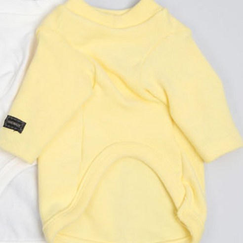 베이지 강아지 맨투맨티, yellow