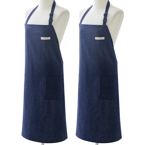 아포아룸 데일리 스트라이프 앞치마, 네이비, 2개