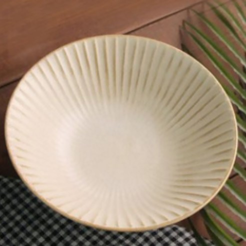 오체어스 빗살몰드 도자기 찬기 17cm, 바닐라, 2개