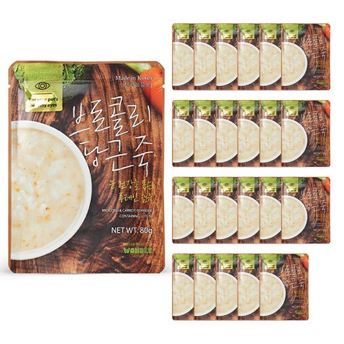 원더푸드 강아지 건강죽, 브로콜리 당근죽, 80g, 24개