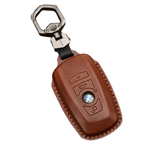 BMW 고급 가죽 스티치 키케이스 B타입, 브라운, 1개