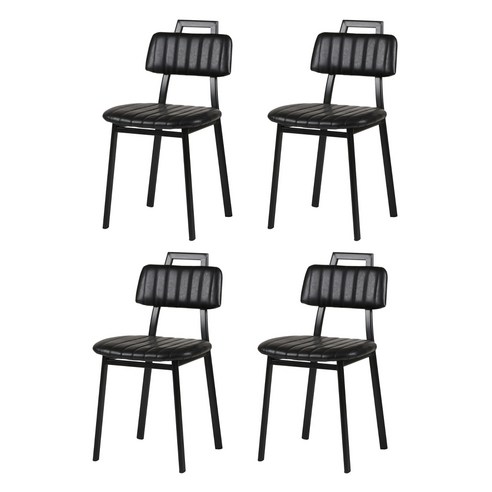 도리퍼니처 피카소 철제 인테리어 의자 4p, 블랙